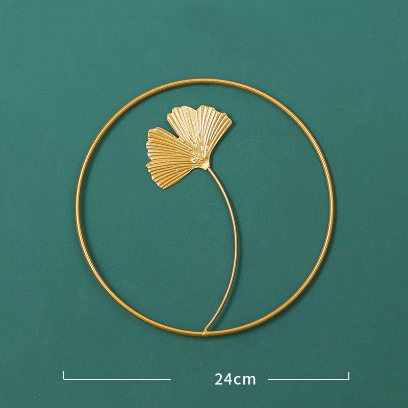 Targa in metallo Foglie di ginkgo dorate