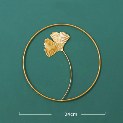 Targa in metallo Foglie di ginkgo dorate