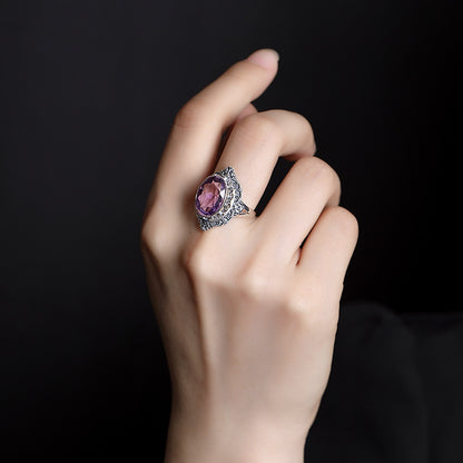 Anello argento citrino