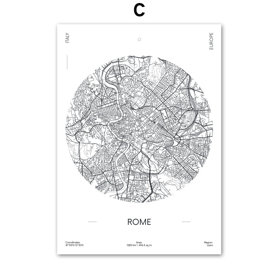 Poster mappe città