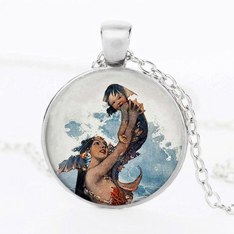 Collana pendente vetro dipinto