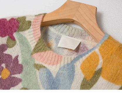 Maglione Lana Mista Fiori