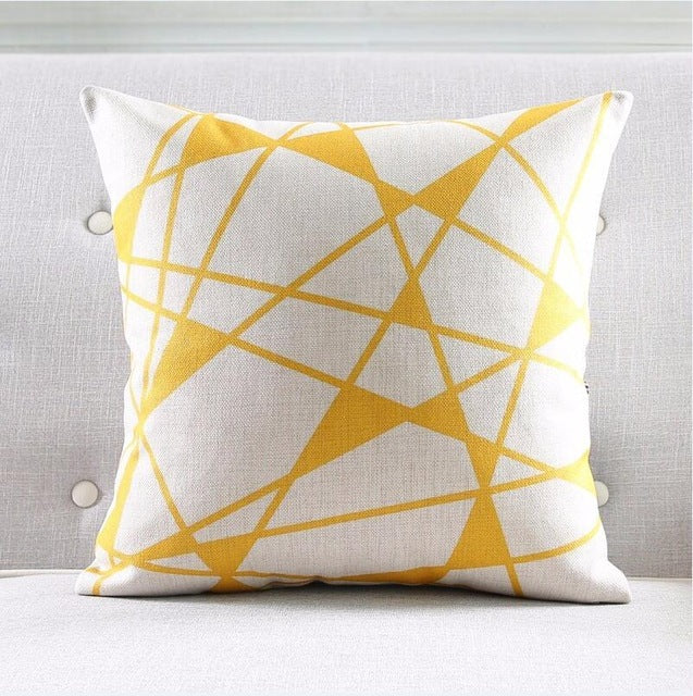 Cuscino lino righe geometriche
