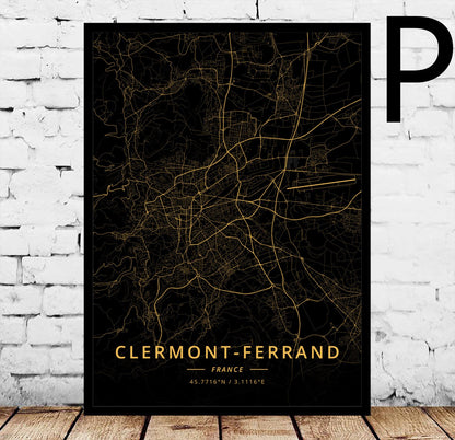 Poster Mappa di Angers
