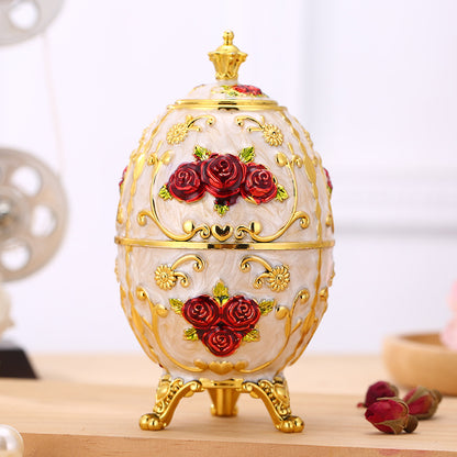 Portastuzzicadenti uovo decorato rosso dorato