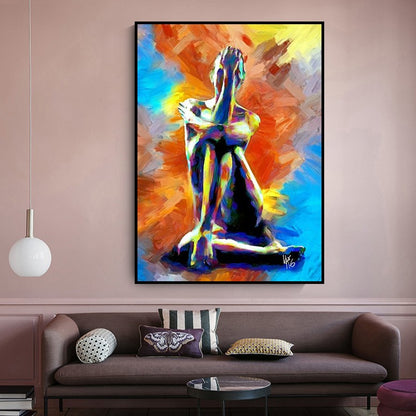 Quadro astratto figura femminile