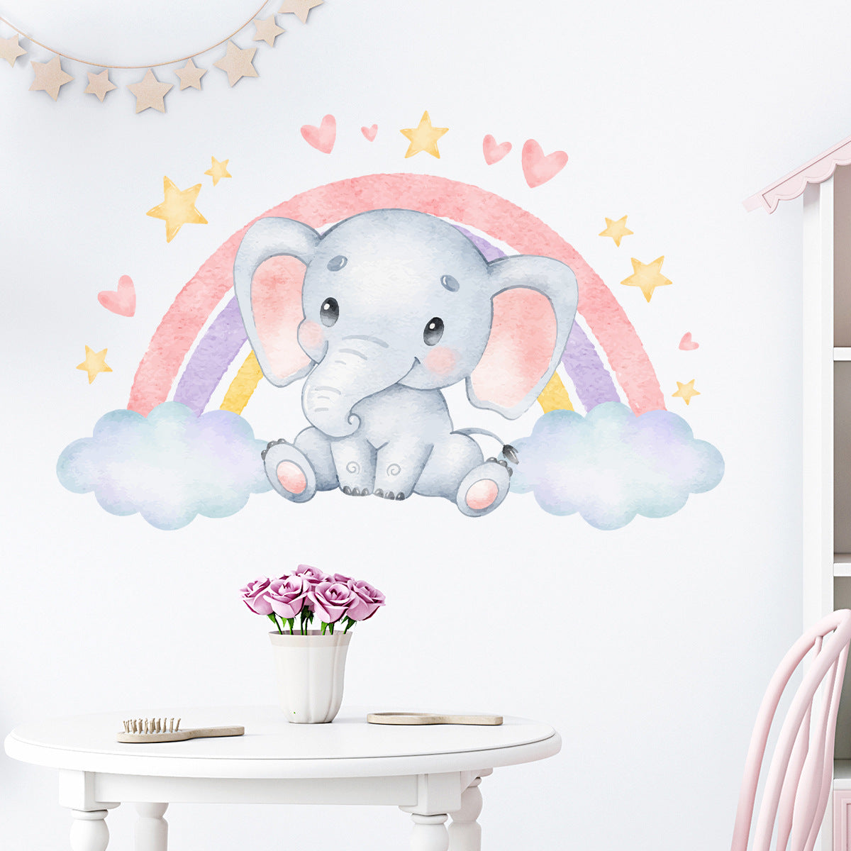 Adesivo elefante arcobaleno