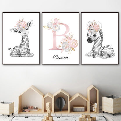 Quadro giraffa e leone