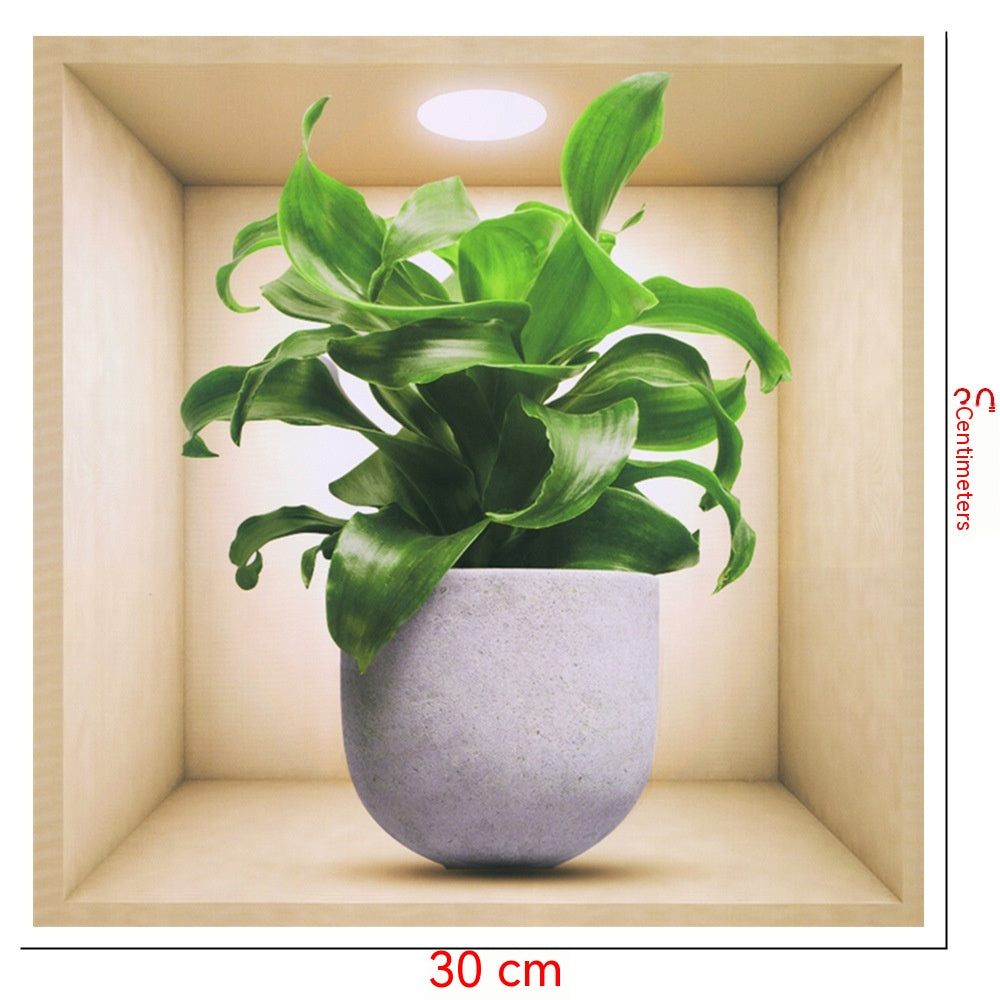 Adesivo fiori e vaso 3D