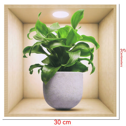 Adesivo fiori e vaso 3D