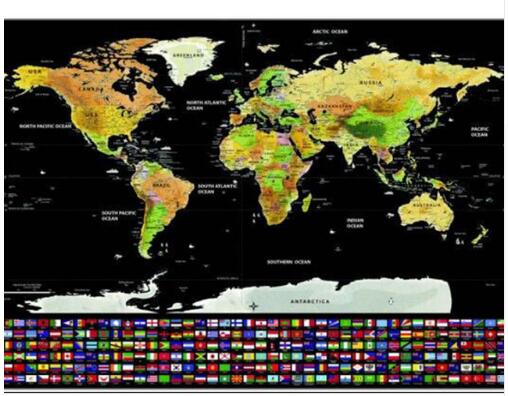 Cartina del mondo da grattare