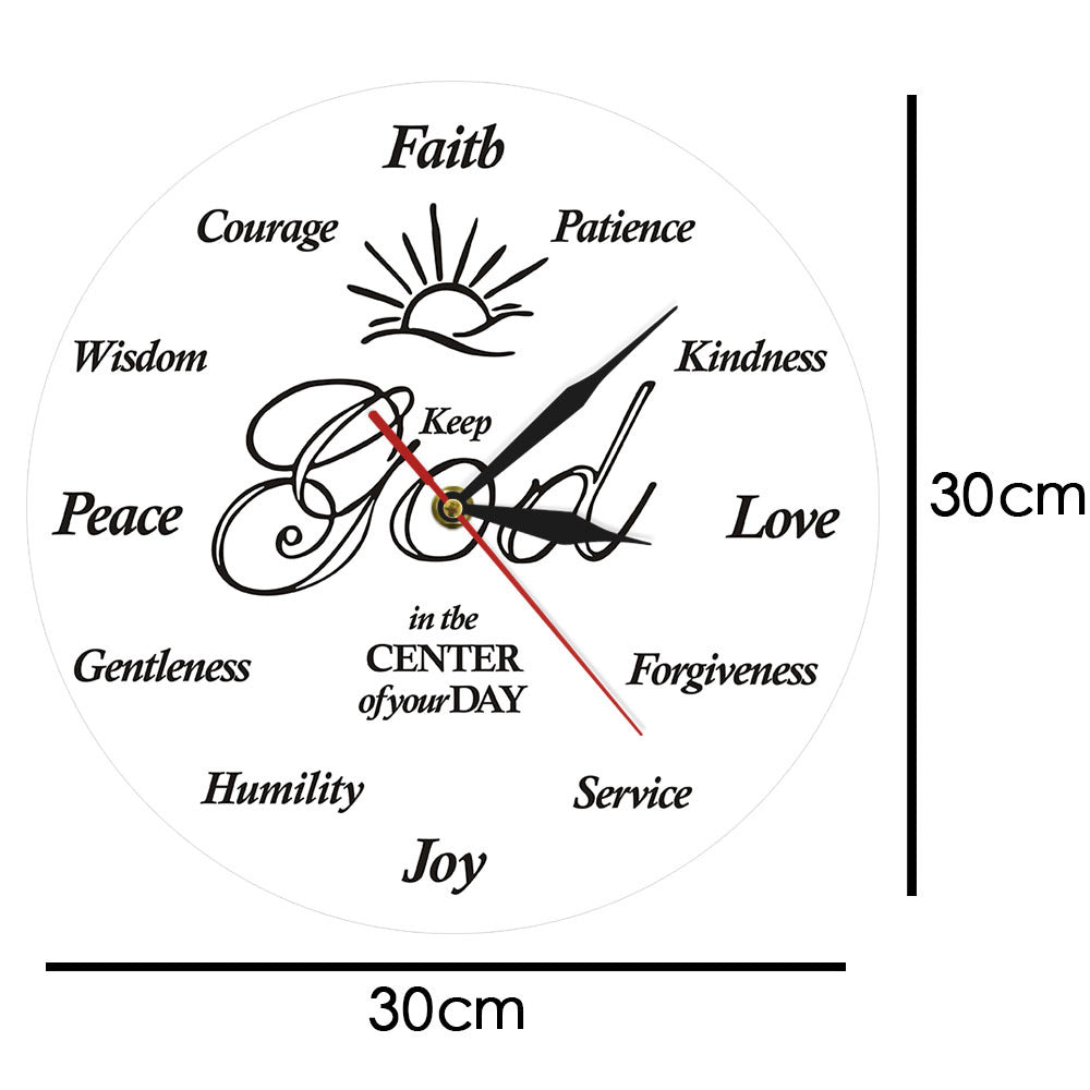Orologio da parete Sole e scritte spirituali