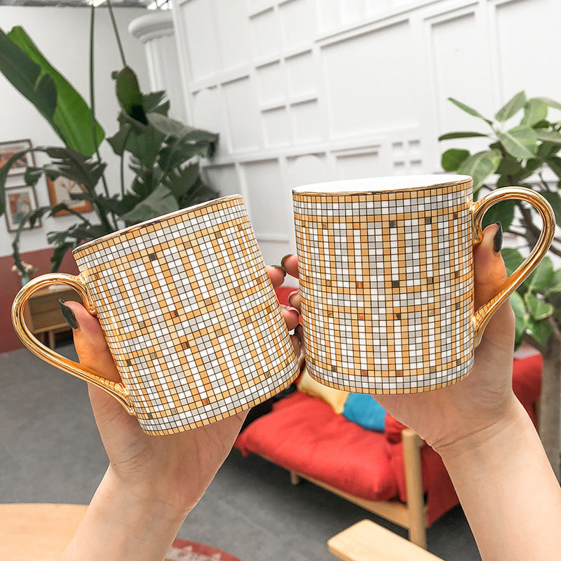 Tazza Ceramica Mosaico Oro