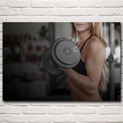 Poster Donna che solleva pesi