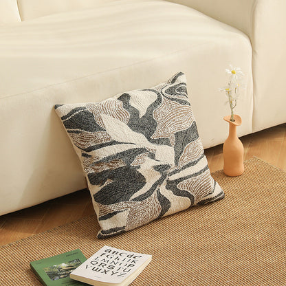 Copricuscino beige con motivo floreale