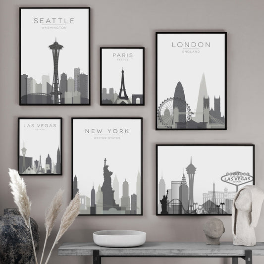 Quadro su tela Mappe di più città