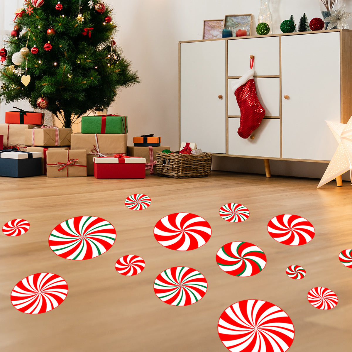 Adesivo Natale caramelle