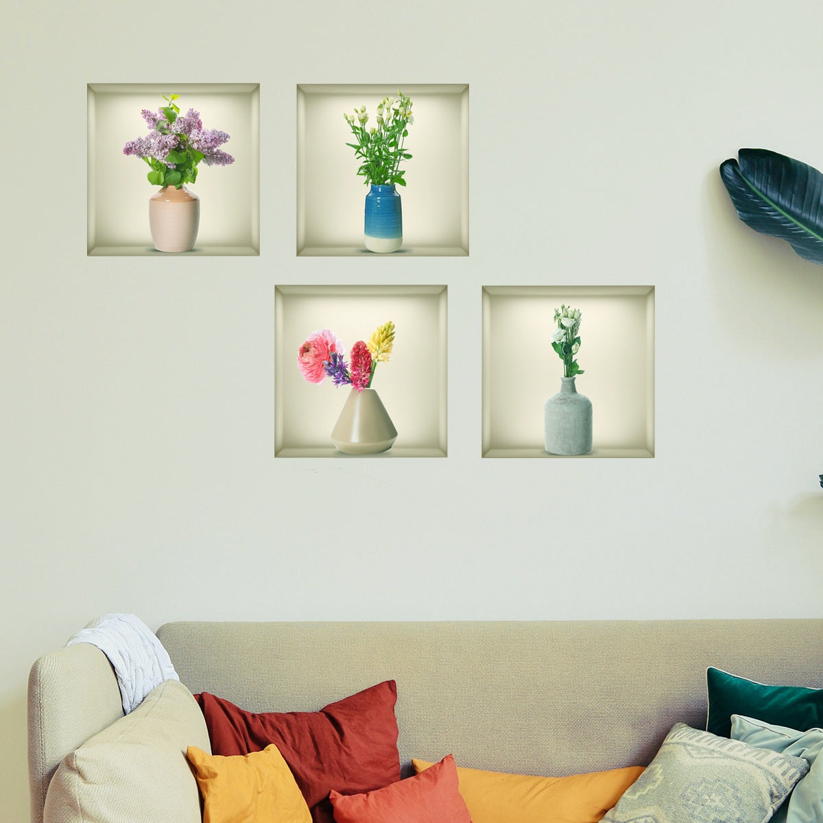 Adesivo murale vaso 3D