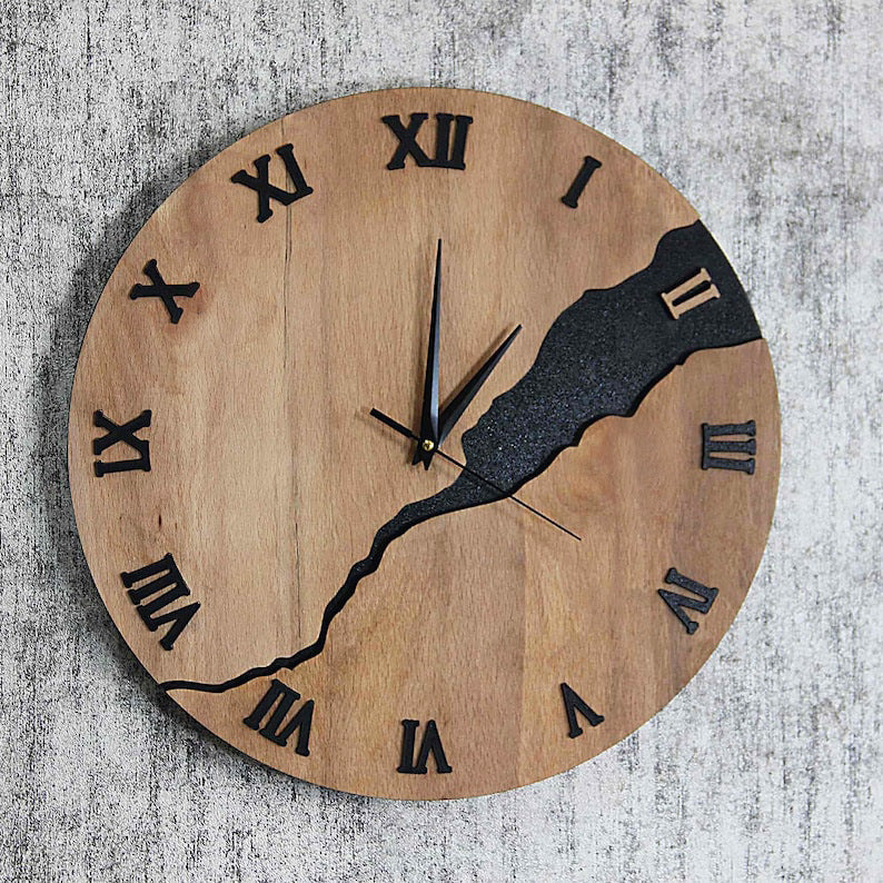 Orologio da parete Silhouetta costa mare