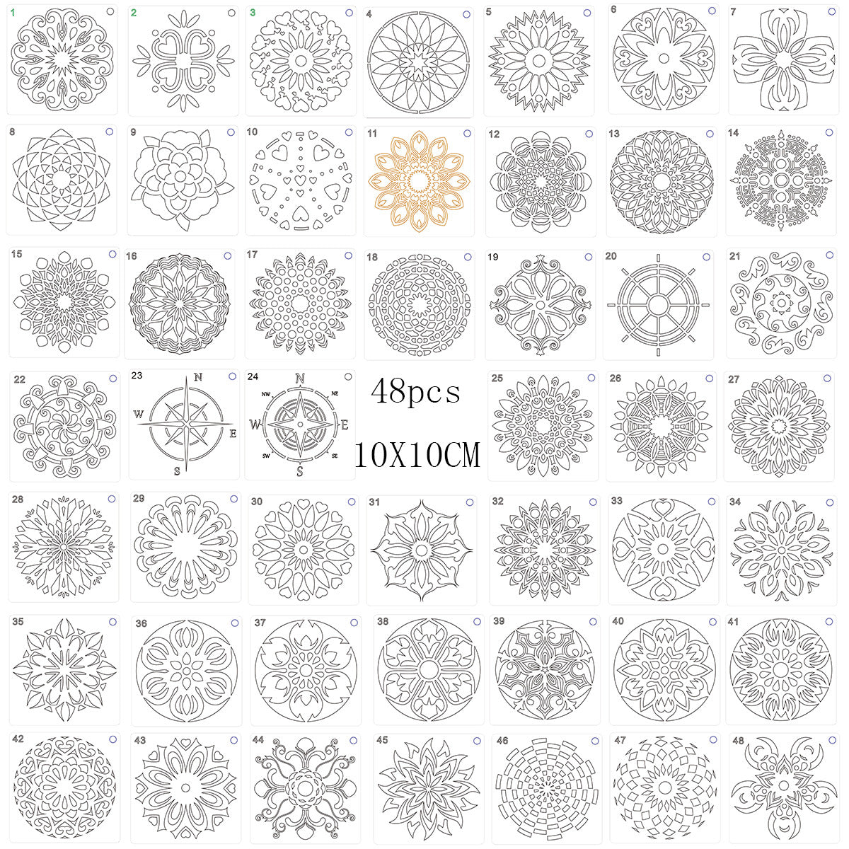 Stencil Mandala Dipinti