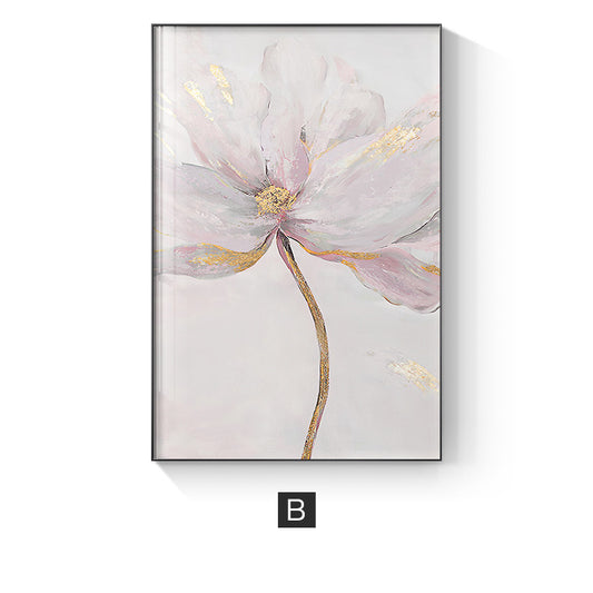 Quadro su tela Fiore, rosa e piuma