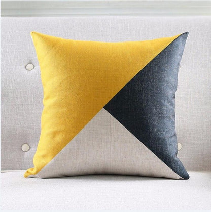 Cuscino lino righe geometriche