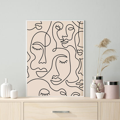 Quadro astratto volto minimalista