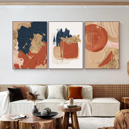 Quadro astratto blu e rosso