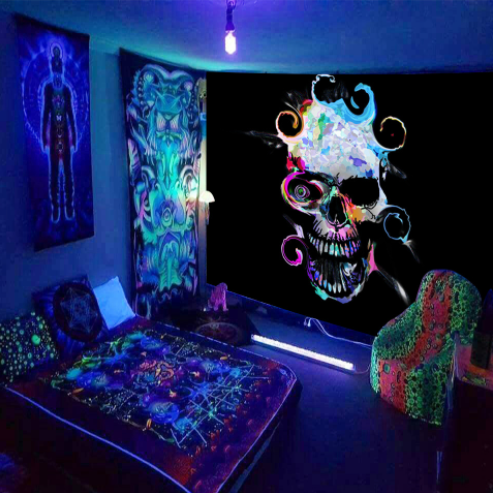 Tappezzeria fluorescente teschio
