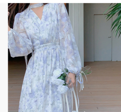 Vestito pizzo fiori dipinti