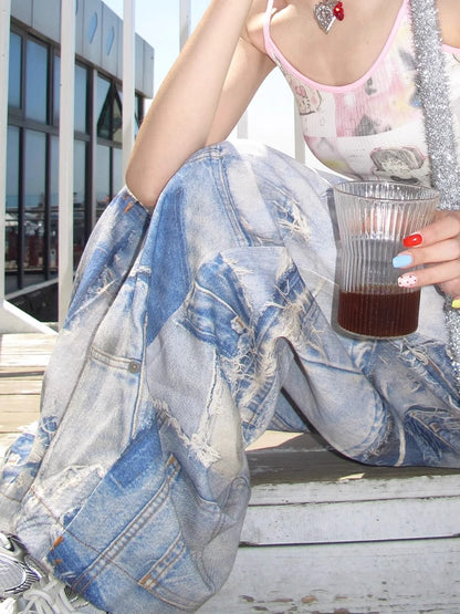 Pantaloni fiore vintage
