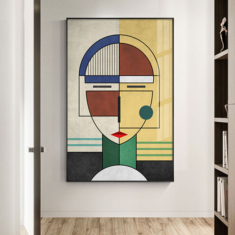 Quadro su tela Volto cubista blu