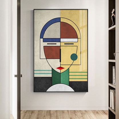 Quadro su tela Volto cubista blu