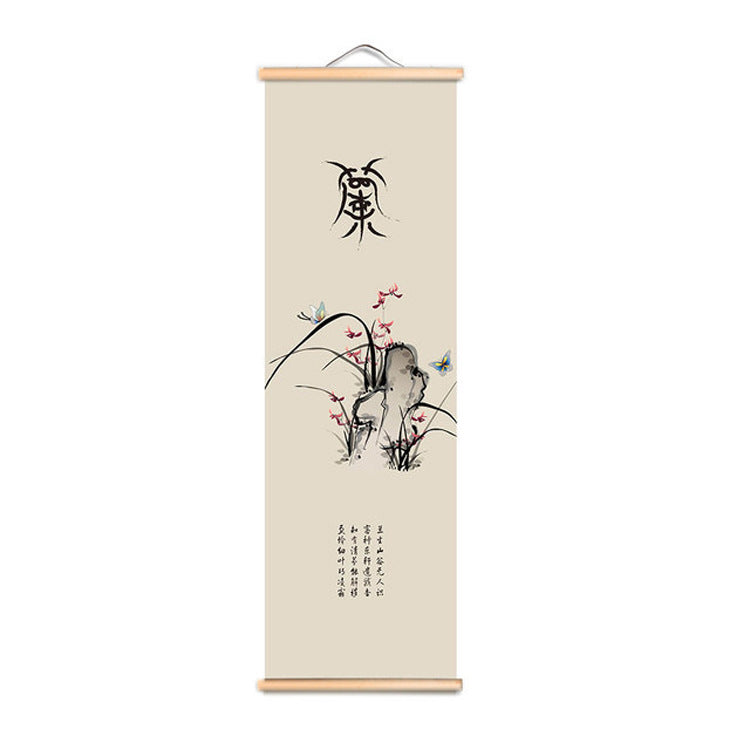 Pittura inchiostro fiori asiatici