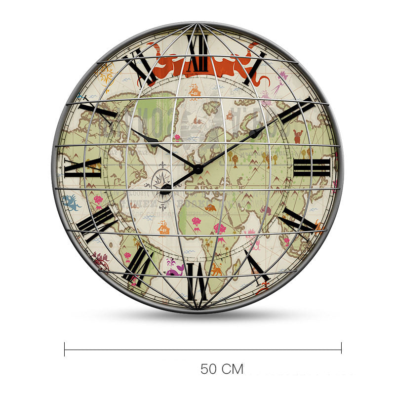 Orologio da parete Mappe geografiche vintage