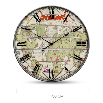 Orologio da parete Mappe geografiche vintage