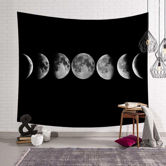 Arazzo Fasi della luna nera dettagli realistici