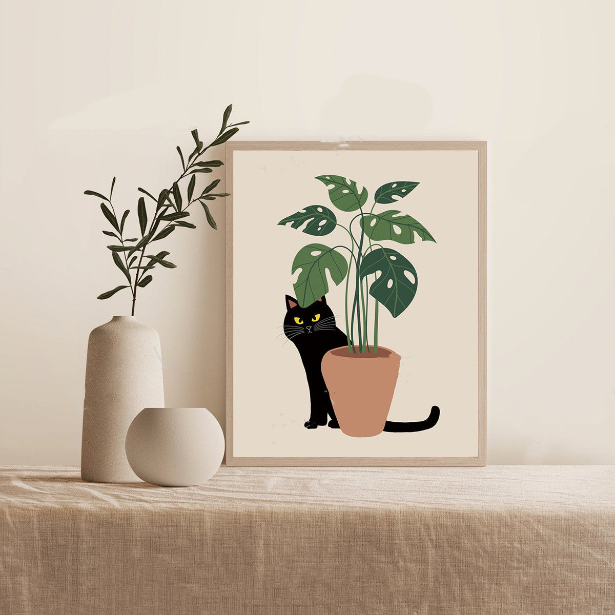 Quadro gatto cartoon
