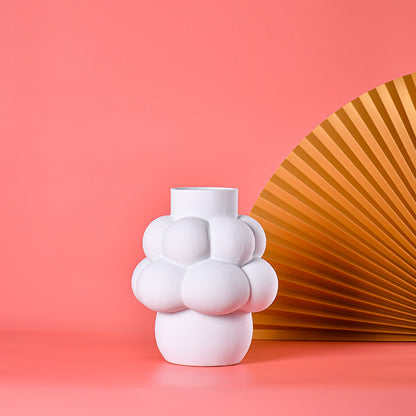 Vaso bianco fiori secchi