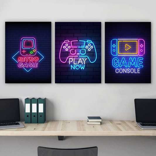Quadro su tela Insegne neon gaming