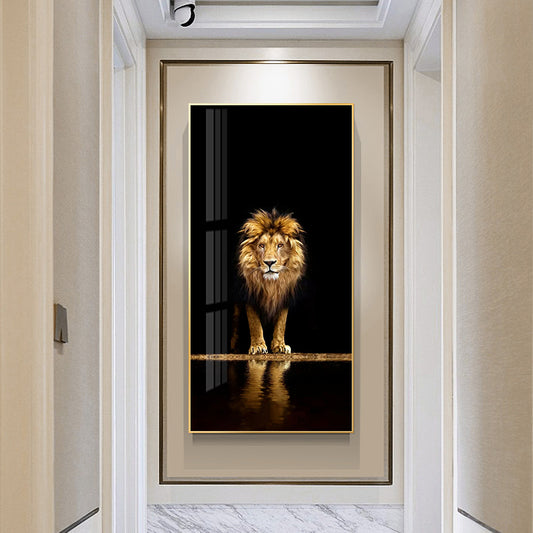 Quadro su tela Leone dorato e nero