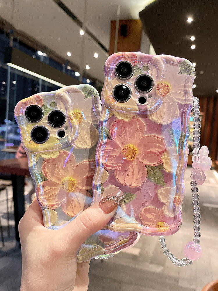 Custodia telefono cordino fiori