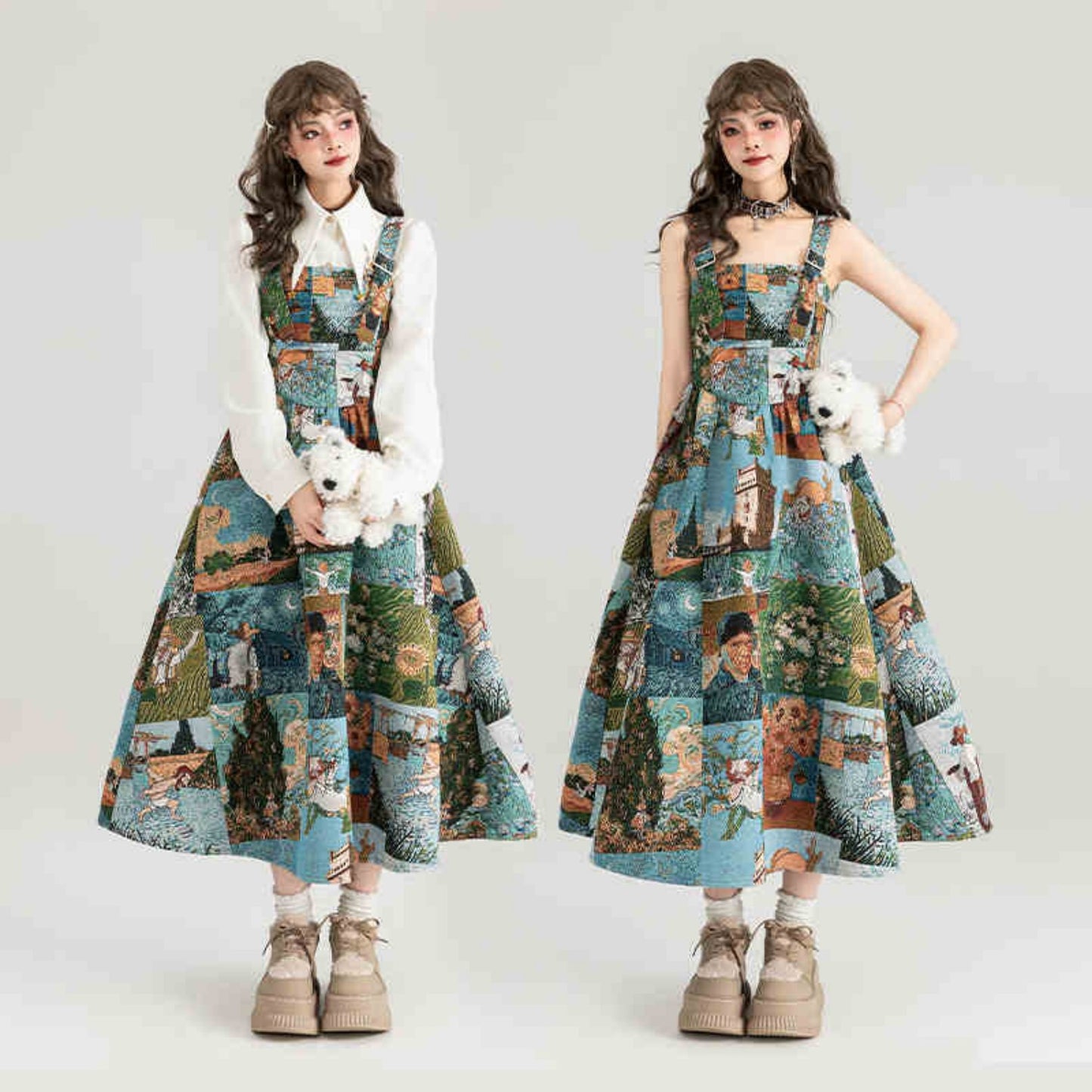 Vestito jacquard stampa