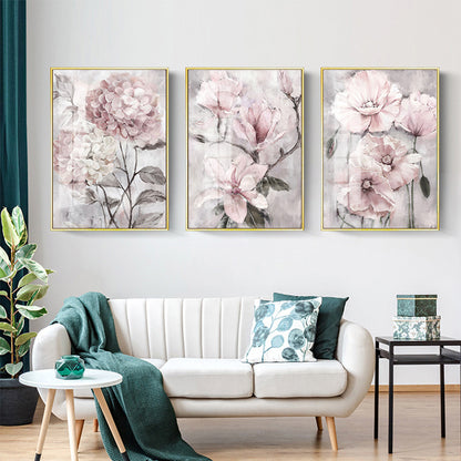 Quadro fiori rosa retrò