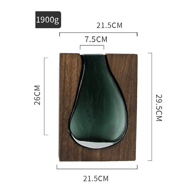 Vaso legno e vetro