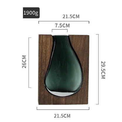 Vaso legno e vetro
