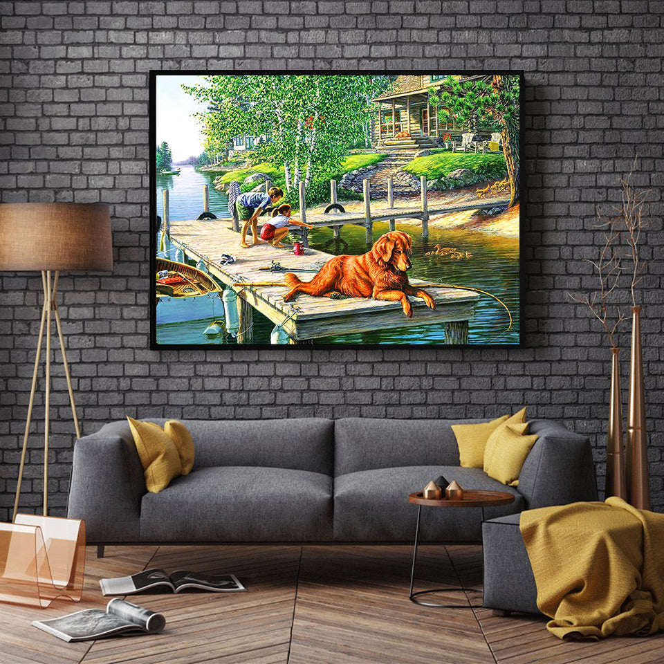 Quadro diamanti soggiorno