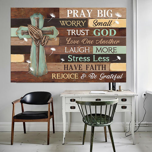 Quadro su tela Croce e preghiera religiosa