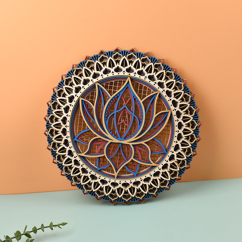 Ciondolo Legno Mandala Loto