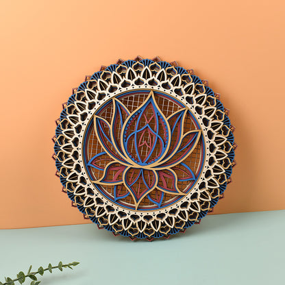 Ciondolo Legno Mandala Loto